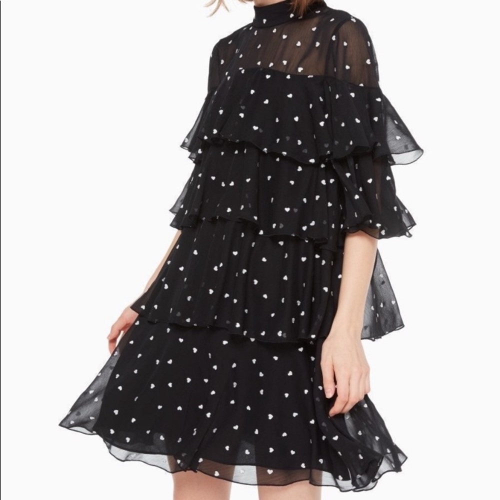 NWOT HTF Tiered Embroidered Heart Dress